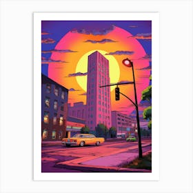 Spokane Washington Retro Pop Art 1 Art Print