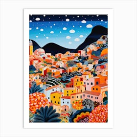 Taormina, Italy, Illustration In The Style Of Pop Art 3 Art Print