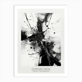 Connection Abstract Black And White 4 Poster Art Print