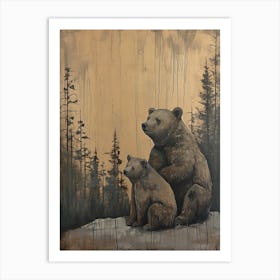 Kitsch Bear Painting 3 Art Print