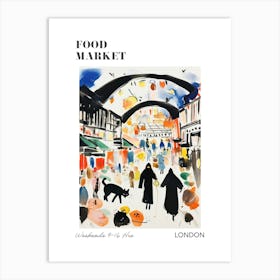 The Food Market In London 1 Illustration Poster Art Print