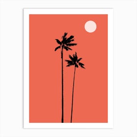 Palms in Sunset Art Print
