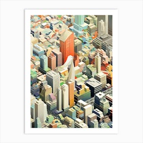 Tokyo, Japan, Geometric Illustration 2 Art Print