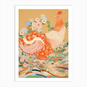 Maximalist Bird Painting Chicken 1 Art Print