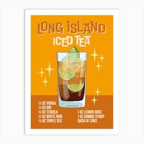 Long Island Iced Tea Cocktail Print Art Print