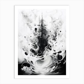 Enlightenment Abstract Black And White 3 Art Print