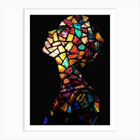 Stained Glass Portrait Of A Woman Art Print