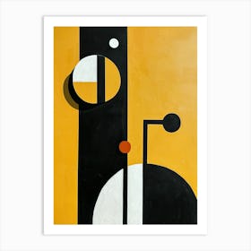 Abstract Black And Yellow Painting, Top Art Print