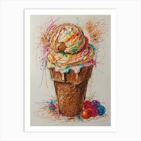 Ice Cream Cone 40 Art Print