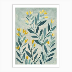 Yew Tree Flat Illustration 4 Art Print