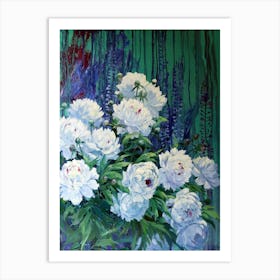 White Peonies Art Print