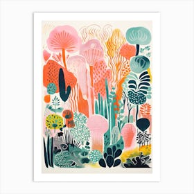 Sydney Royal Botanical Gardens Abstract Riso Style 3 Art Print