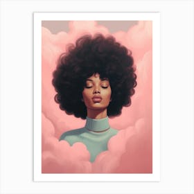 Pastel Portraits Pink Clouds 3 Art Print