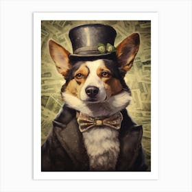 Gangster Dog Cardigan Welsh Corgi Art Print