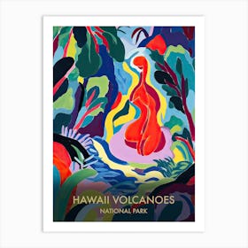 Hawaii Volcanoes National Park Travel Poster Matisse Style 1 Affiche