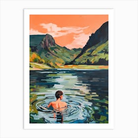 Wild Swimming At Loch An Eilein Scotland 2 Art Print