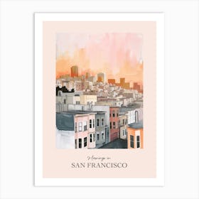 Mornings In San Francisco Rooftops Morning Skyline 2 Art Print