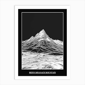 Beinn Mhanach Mountain Line Drawing 6 Poster Art Print