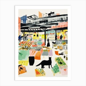 The Food Market In Tokyo 2 Illustration Art Print