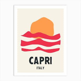 Capri, Italy, Graphic Style Poster 2 Art Print