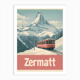 Aihrgdesign A Classic 1960s Travel Poster For Zermatt Showcas 5c0d7527 C13d 4715 Af1f Ac6dd89bae01 2 Art Print