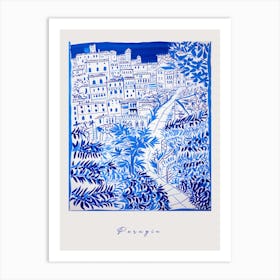 Perugia Italy Blue Drawing Poster Art Print