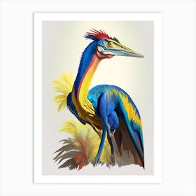 Troodon Primary Colours Dinosaur Art Print