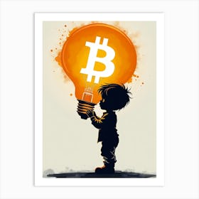 Bitcoin Light Bulb Art Print