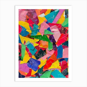 Collage Of Colorful Pieces Of Paper Art Print