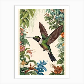 Hummingbird botanical flower beauty 7 Art Print