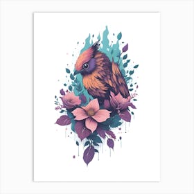 Bird And Flowers Art Print