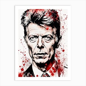 David Bowie Portrait Ink Painting (16) Art Print