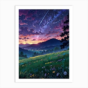 Night Sky Anime aesthetic 36 Art Print