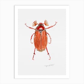 Melolontha hippocastani or forest cockchafer, watercolor artwork Art Print