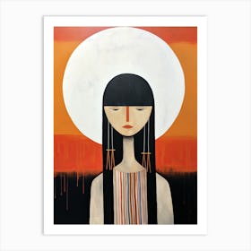 Spirit Of The Sacred Sun, Boho Art Style Art Print