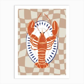 Lobster On A Plate Art Print