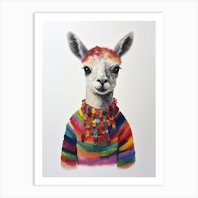 Baby Animal Wearing Sweater Alpaca 3 Art Print