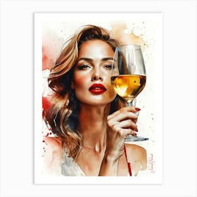 Golden Wine Female Lust 4. Art Print