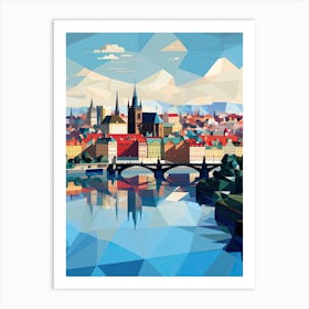 Prague, Czech Republic, Geometric Illustration 3 Art Print