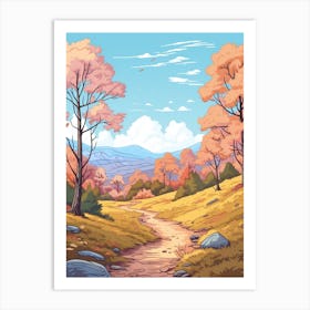 Appalachian Trail Usa 2 Hike Illustration Art Print