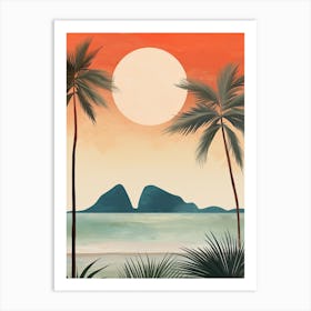 Watercolour Of Ipanema Beach   Rio De Janeiro Brazil 3 Art Print