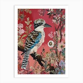 Floral Animal Painting Kookaburra 3 Art Print