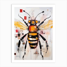 Bee 6 Basquiat style Art Print