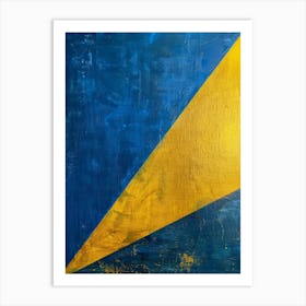 Blue And Yellow Triangle Art Print