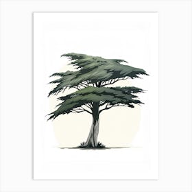 Cypress Tree Pixel Illustration 3 Art Print