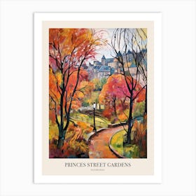 Autumn City Park Painting Princes Street Gardens Edinburgh 2 Poster Art Print