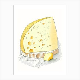 Queso De Bola Cheese Dairy Food Pencil Illustration Art Print