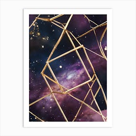 Gold Space Wallpaper Art Print