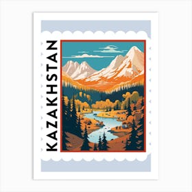 Kazakhstan Travel Stamp Poster Art Print