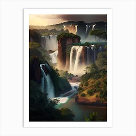 Iguazu Falls, Argentina And Brazil Realistic Photograph (2) Art Print